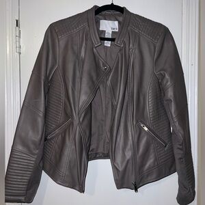 Bar III Women’s Faux Leather Moto Leather Jacket
